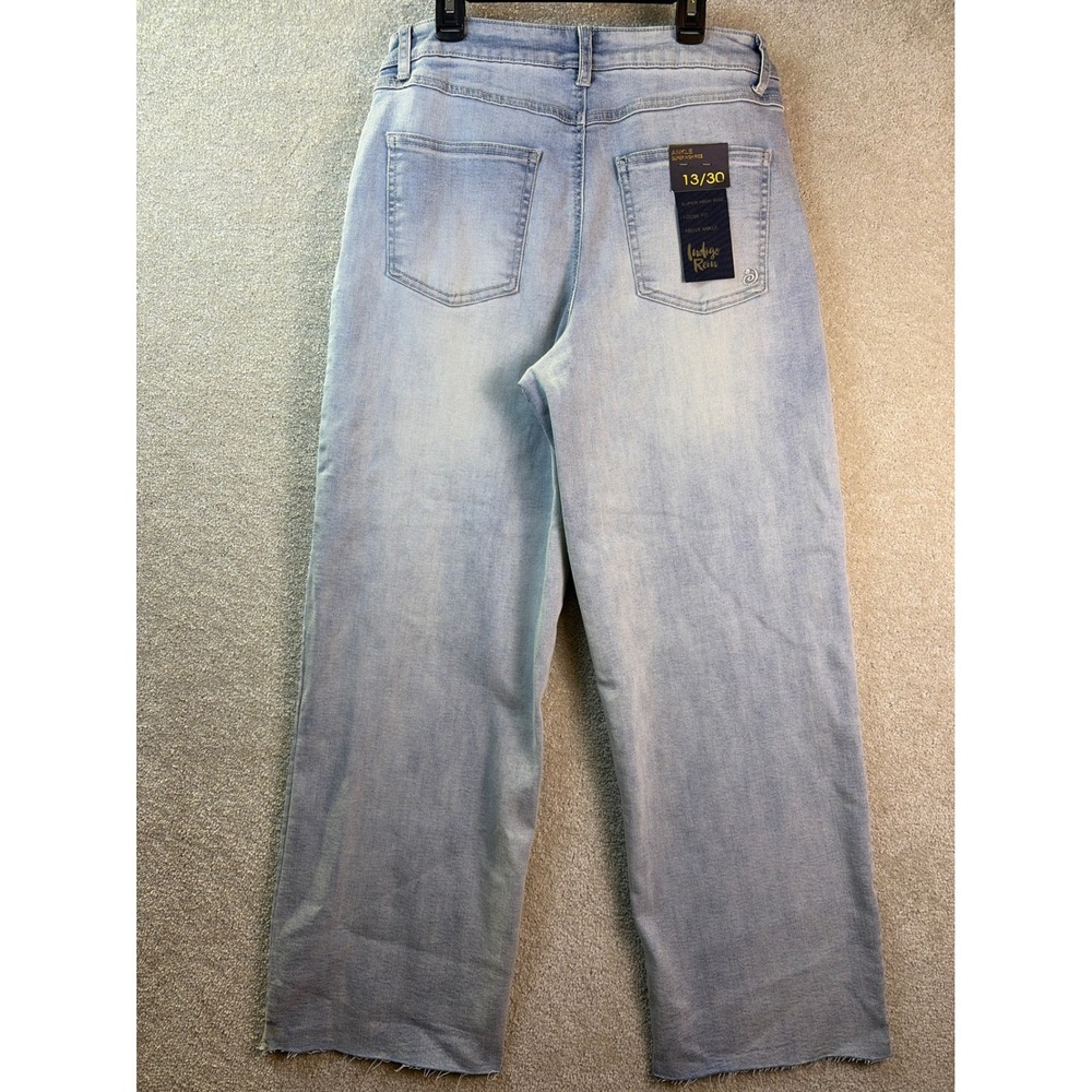 Indigo Rein Jeans Women's 13 (30x28) Light Wash Ankle Super High Rise Loose NEW - Picture 3 of 8